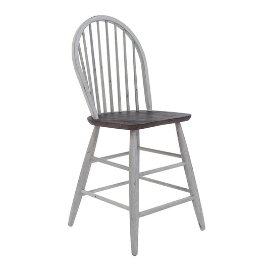 Henry & Mason - The Grange Windsor Back Counter Chair in Two Tone White with Wood Tone Tops - AFA01487 view 2
