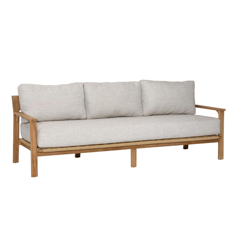 Henry & Mason - Trevi Teak Wood Outdoor Sofa in Taupe Olefin - DV7669 veiw 1