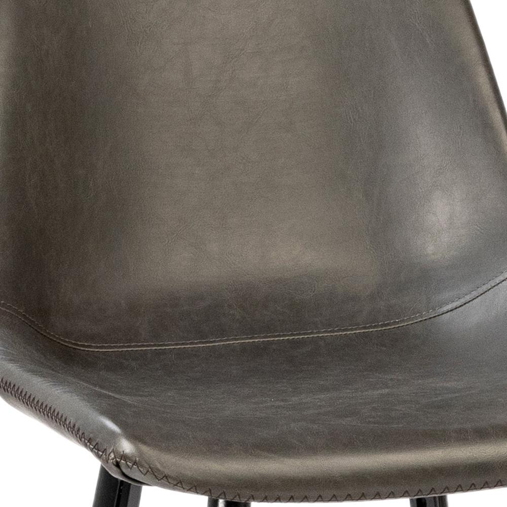 Henry & Mason - Tripoli Black Iron and Gray Faux Leather Counter Stool - DV7133 veiw 3