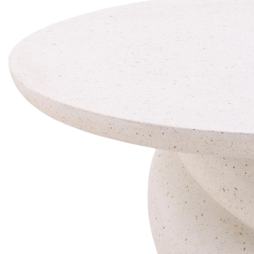 Henry & Mason - Trish 35.25in Round Lightweight Concrete Outdoor Coffee Table in Ivory - DV7304 veiw 2