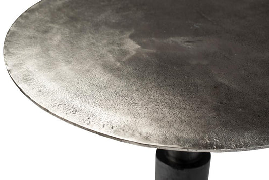 Henry & Mason - Urgo 30in Cast Aluminum Bistro Table in Raw Nickle with Black Patina Overlay - DV7806 veiw 2
