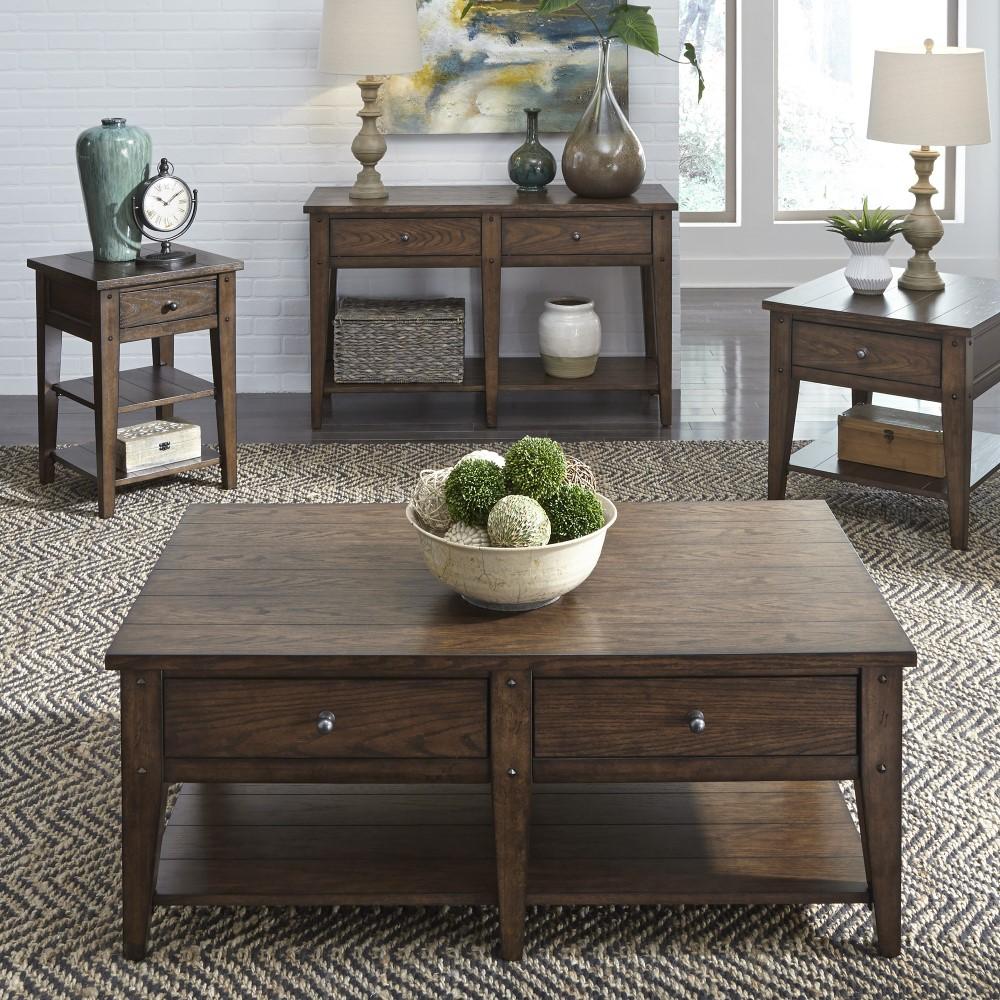 Henry & Mason - Waterfront Sofa Table in Rustic Brown Oak - AFA01805 view 5