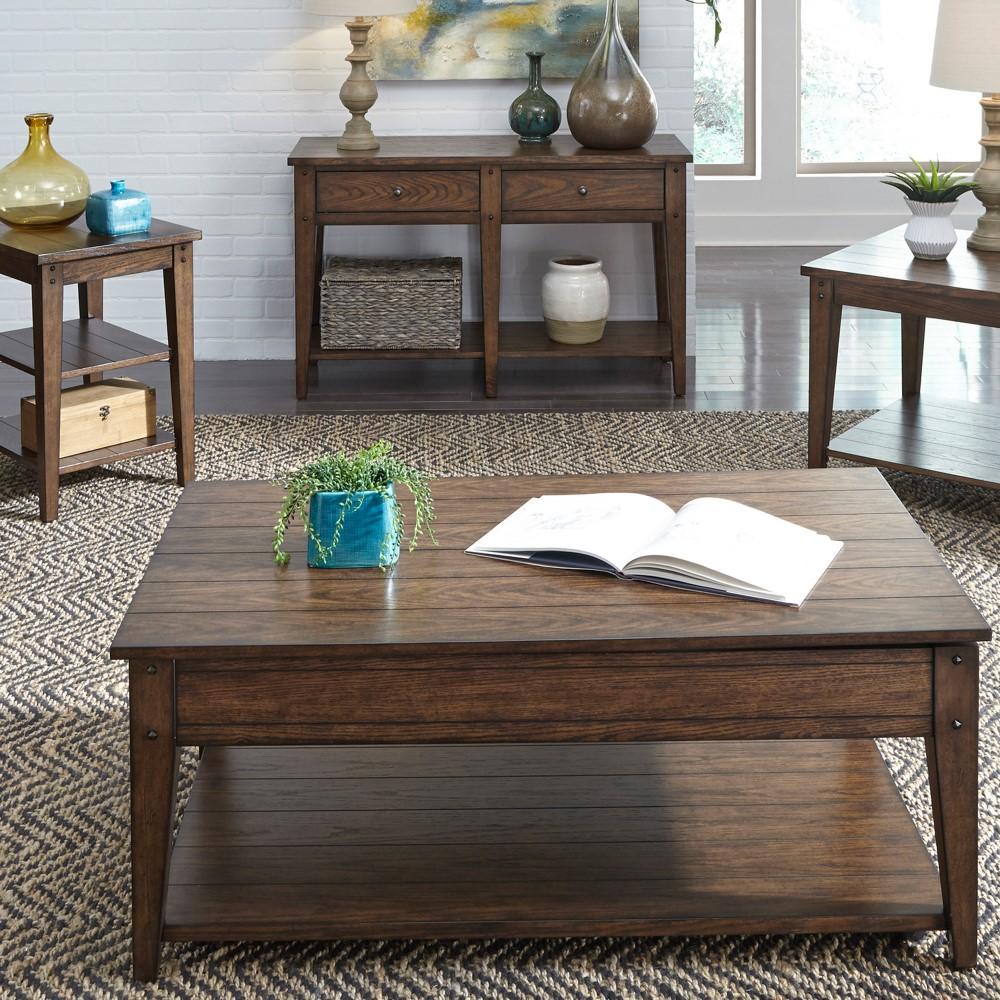 Henry & Mason - Waterfront Tiered Table in Rustic Brown Oak - AFA01803 view 5