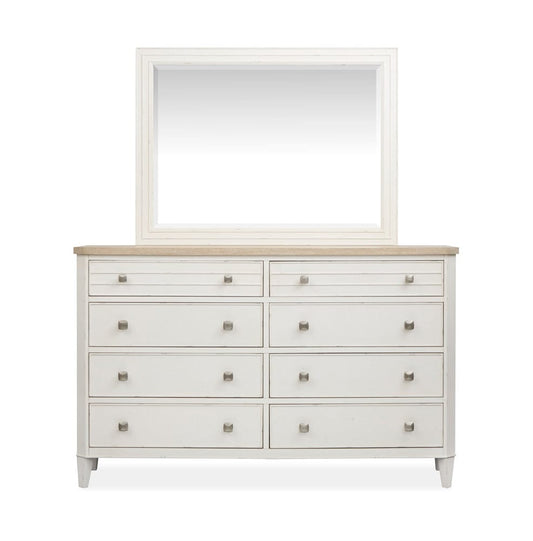 Henry & Mason - Whisper Isles Sea Pearl And Driftwood Double Drawer Dresser With Landscape Mirror - AFA01372 view 2