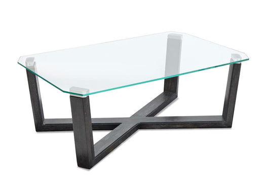 Henry & Mason - Wrenford Black Truffle And Clear Glass Rectangular Cocktail Table - AFA01334 view 2