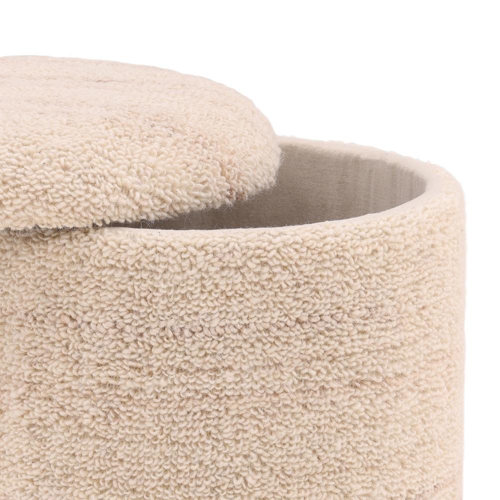 Henry & Mason - Xipo Handwoven Wool Stool in Ivory - DV7604 veiw 3