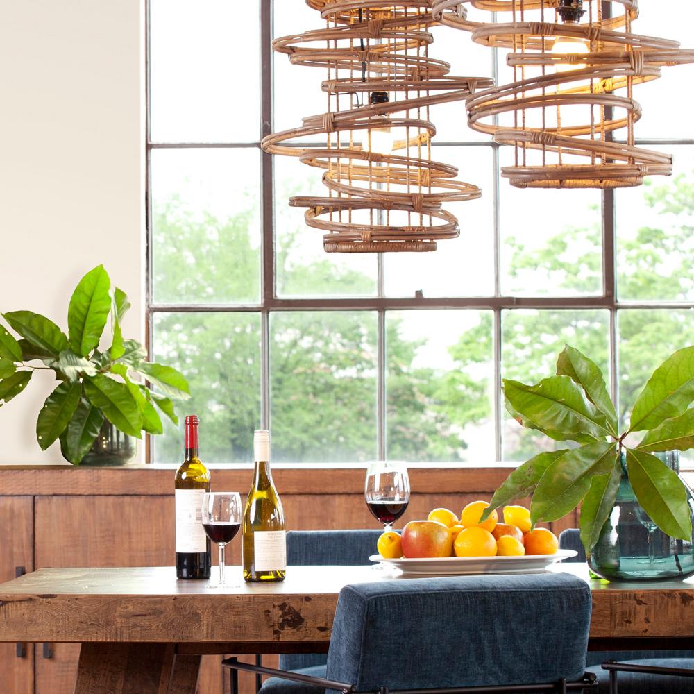 Henry & Mason - Ziva Iron and Rattan Hanging Pendant Lamp - DV7883 veiw 3