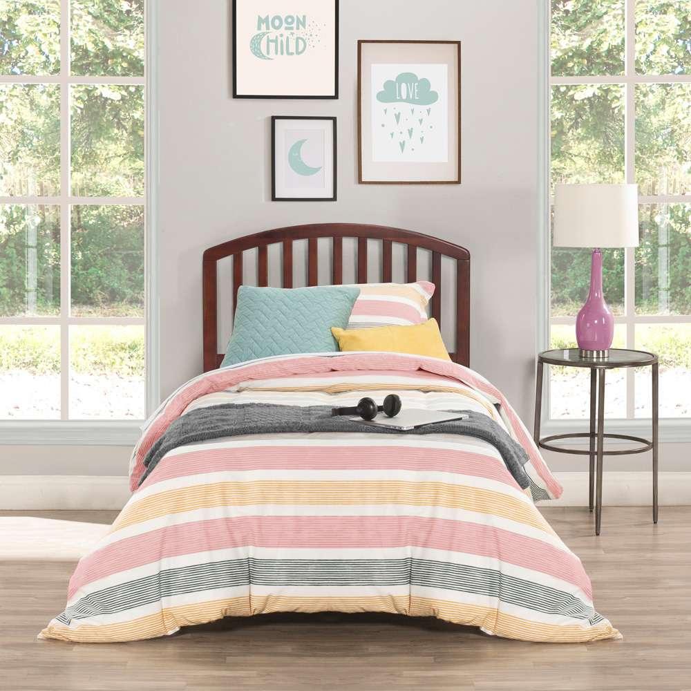 Hillsdale Furniture - Carolina Wood Twin Headboard with Frame, Walnut - 1593HTWR veiw 3