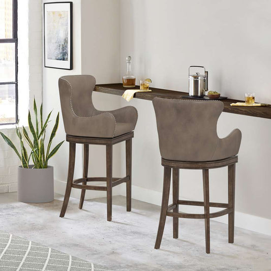Hillsdale Furniture - Caydena Wood Bar Height Return Swivel Stool, Smoke Brown - 4346-830 veiw 2