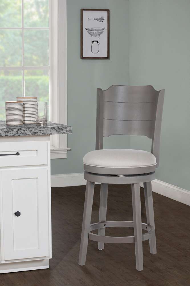 Hillsdale Furniture - Clarion Wood Counter Height Swivel Stool, Distressed Gray - 4541-826 veiw 2