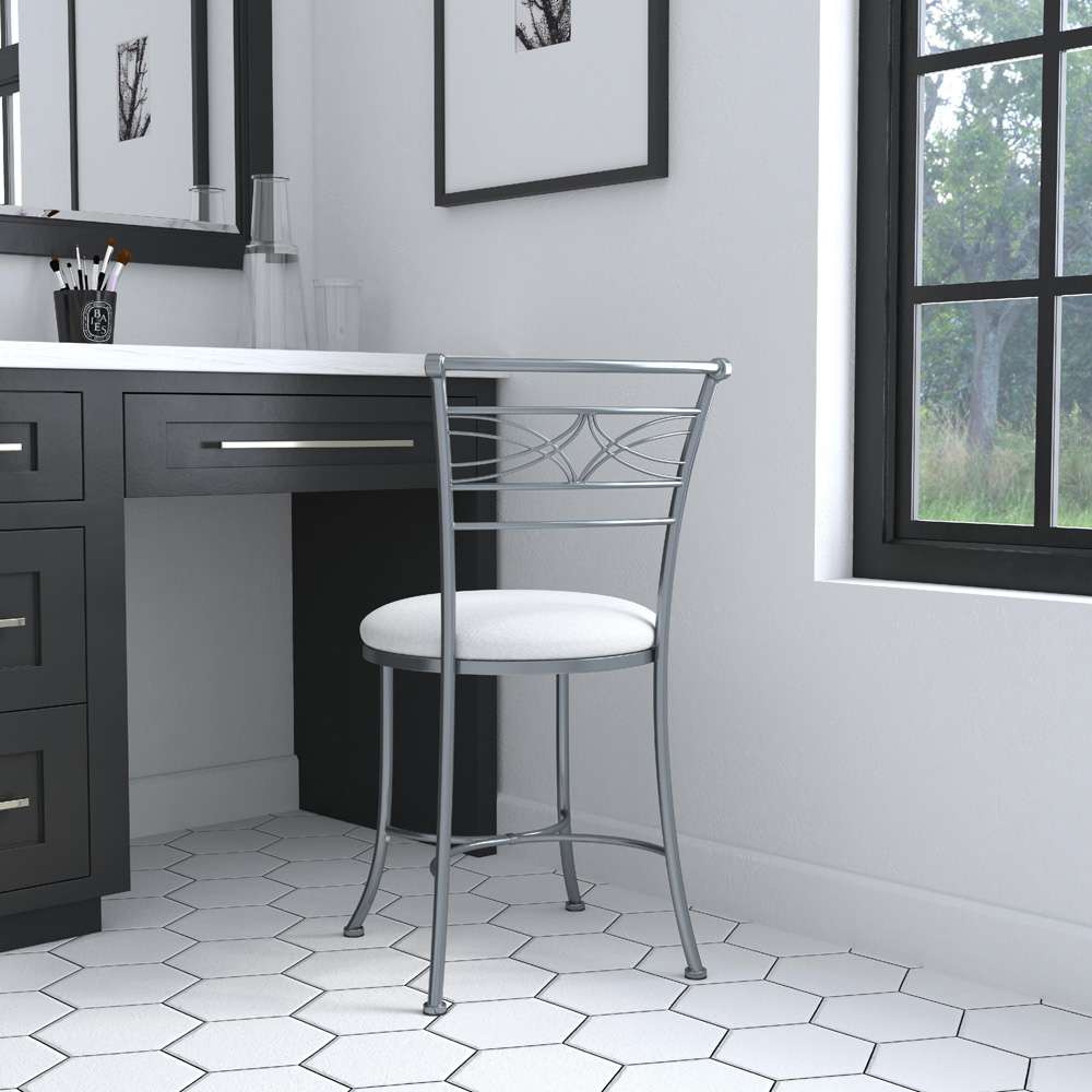 Hillsdale Furniture - Dutton Metal Vanity Stool, Chrome - 50941A veiw 4