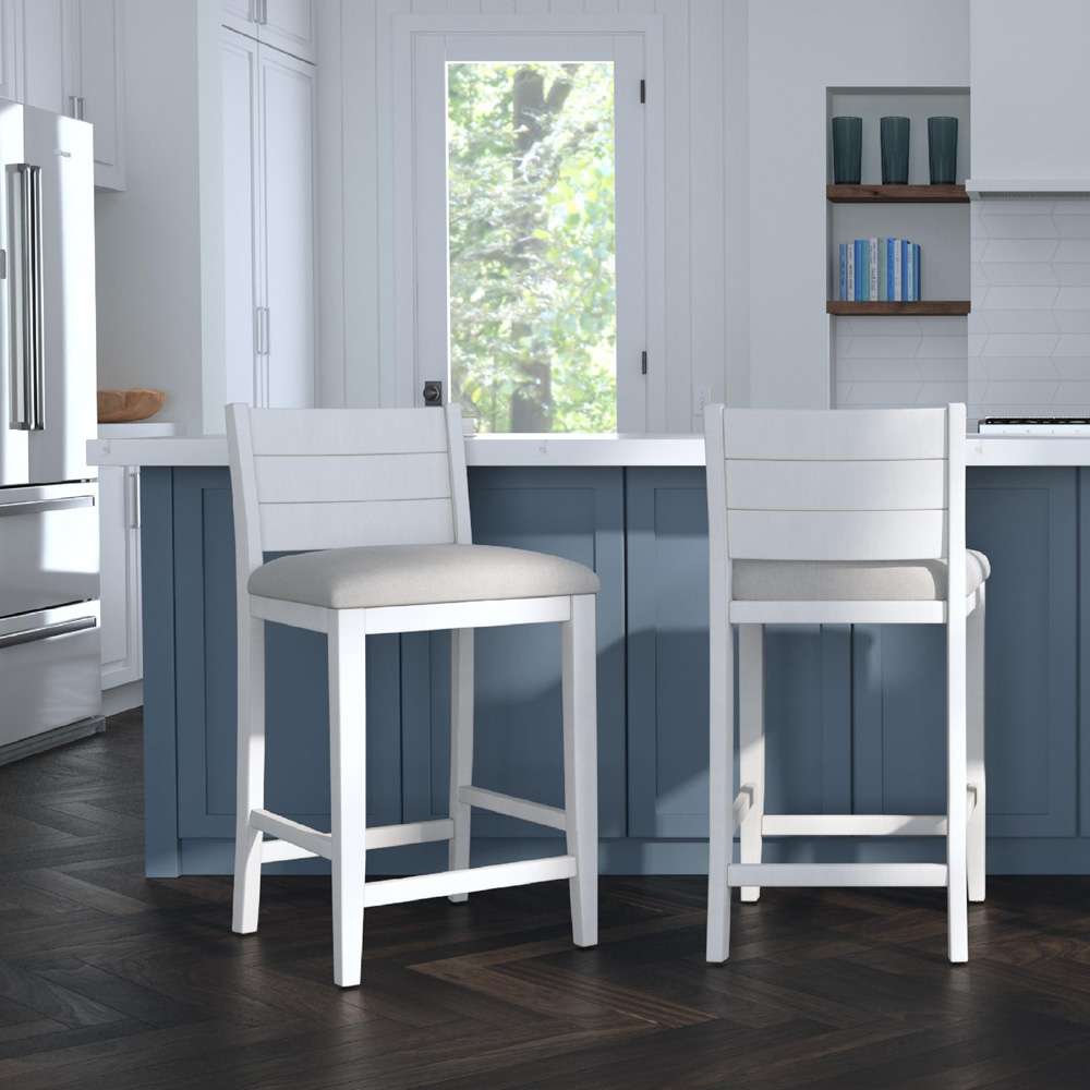 Hillsdale Furniture - Fowler Wood Counter Height Stool, Sea White - 5177-822 veiw 4