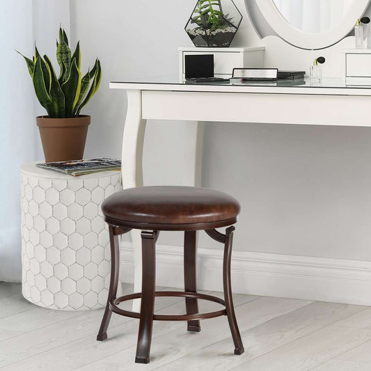 Hillsdale Furniture - Hastings Backless Metal Vanity Stool, Antique Bronze - 50975A veiw 2