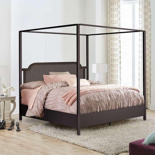 Hillsdale Furniture - Melanie Wood and Metal King Canopy Bed, Oiled Bronze - 2728BKR veiw 2