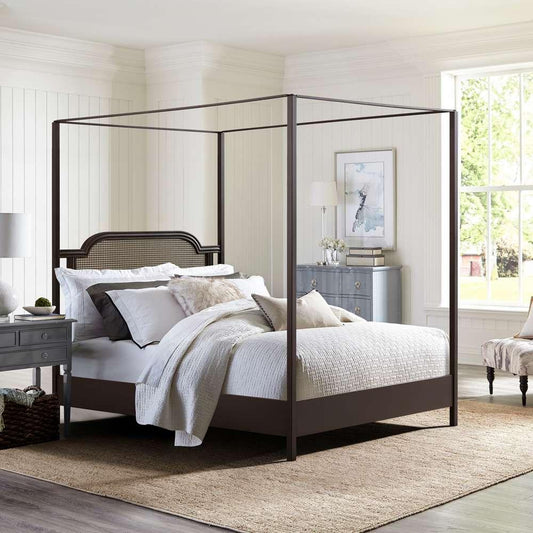 Hillsdale Furniture - Melanie Wood and Metal Queen Canopy Bed, Oiled Bronze - 2728BQR veiw 2