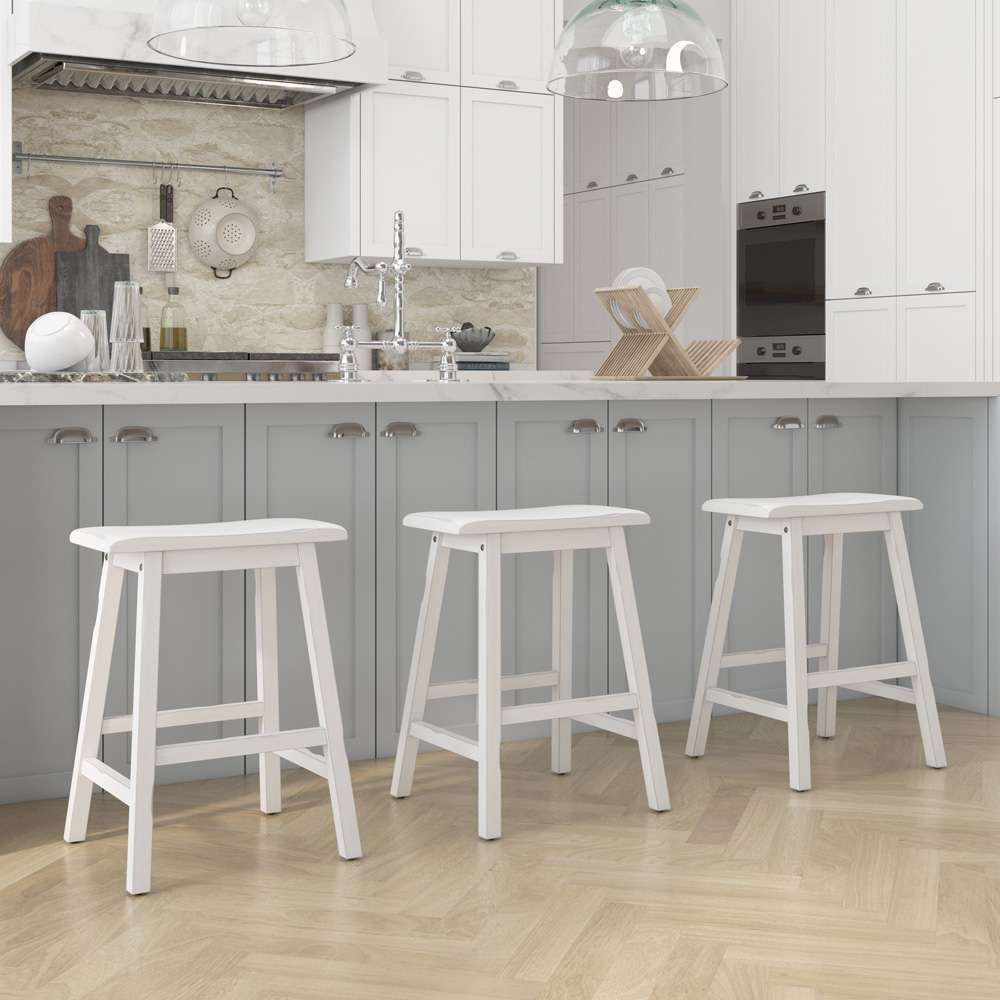 Hillsdale Furniture - Moreno Wood Backless Counter Height Stool, Sea White - 5580-827A veiw 3