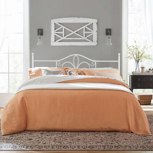 Hillsdale Furniture - Ruby King Metal Headboard with Frame, Textured White - 1687HKR veiw 2