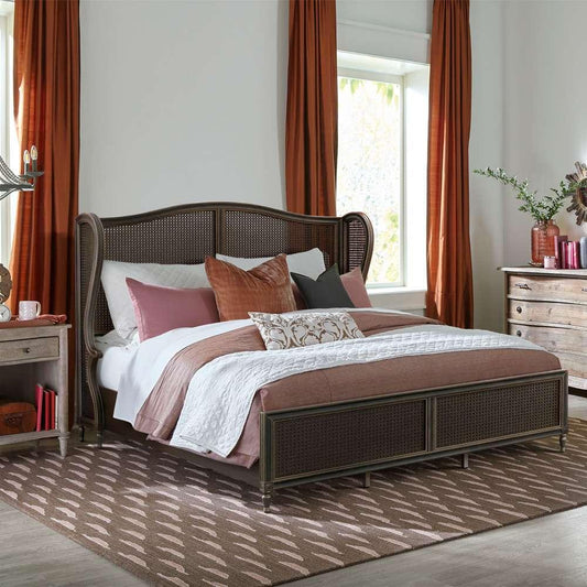 Hillsdale Furniture - Sausalito Wood and Cane King Bed, Oiled Bronze - 2723BKR veiw 2