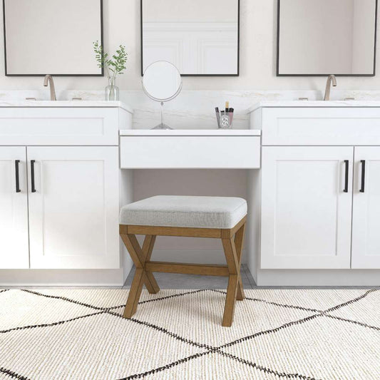 Hillsdale Furniture - Somerset Backless Wood Vanity Stool, Dark Driftwood - 51021 veiw 2