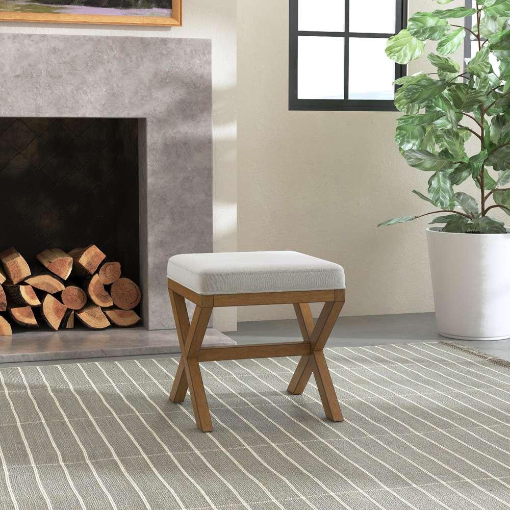 Hillsdale Furniture - Somerset Backless Wood Vanity Stool, Dark Driftwood - 51021 veiw 4