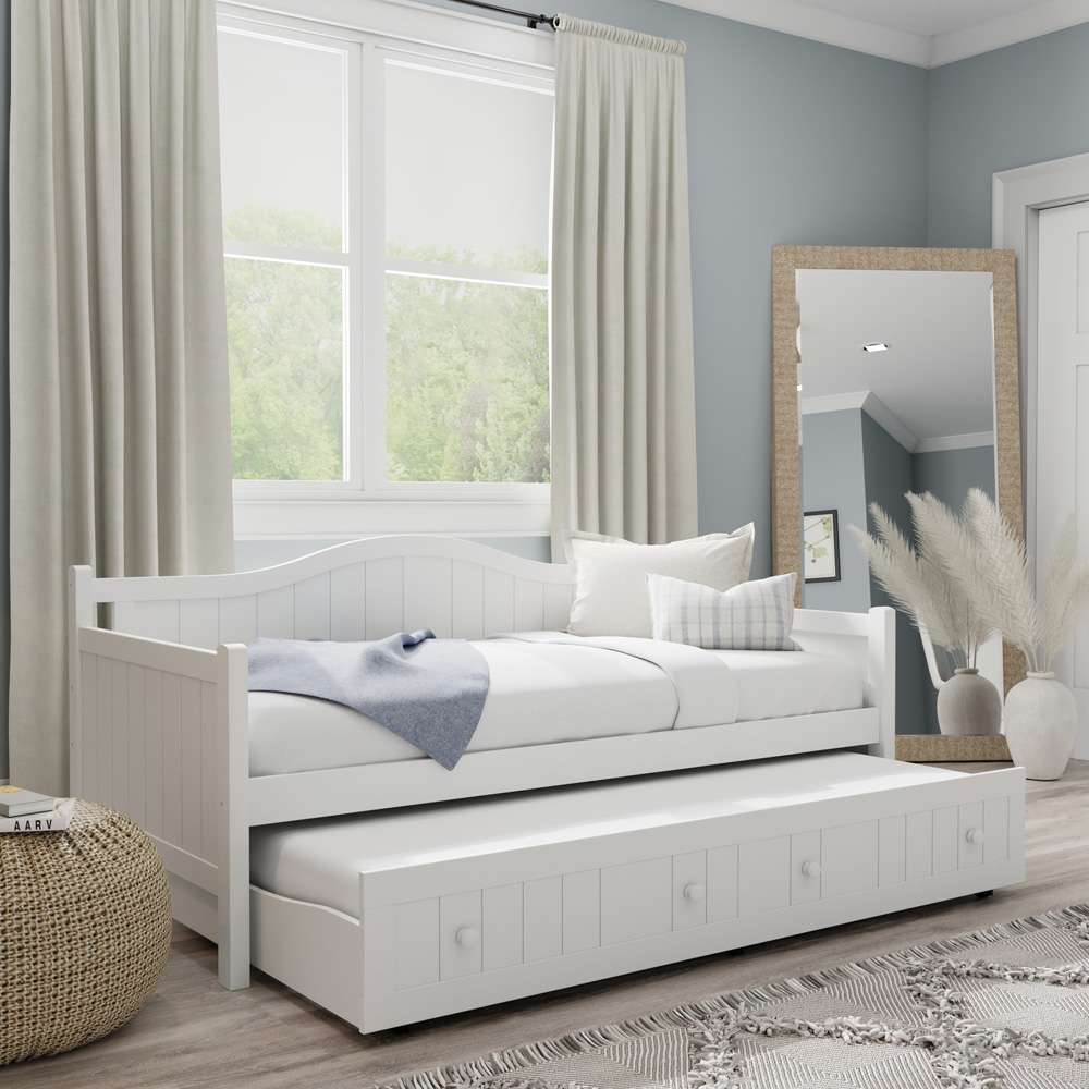 Hillsdale Furniture - Staci Wood Twin Daybed with Trundle, White - 1525DBT veiw 3