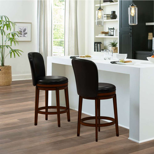 Hillsdale Furniture - Victoria Wood Counter Height Swivel Stool, Dark Chestnut - 5101-826 veiw 2