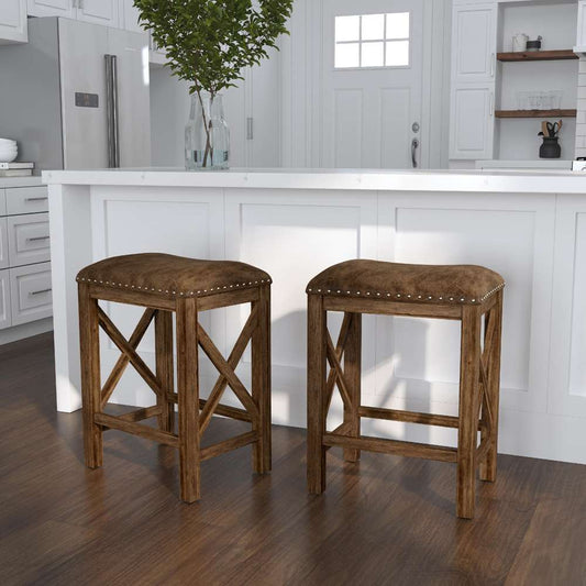 Hillsdale Furniture - Willow Bend Wood Backless Counter Height Stool, Set of 2, Antique Brown Walnut - 4777-820 veiw 2