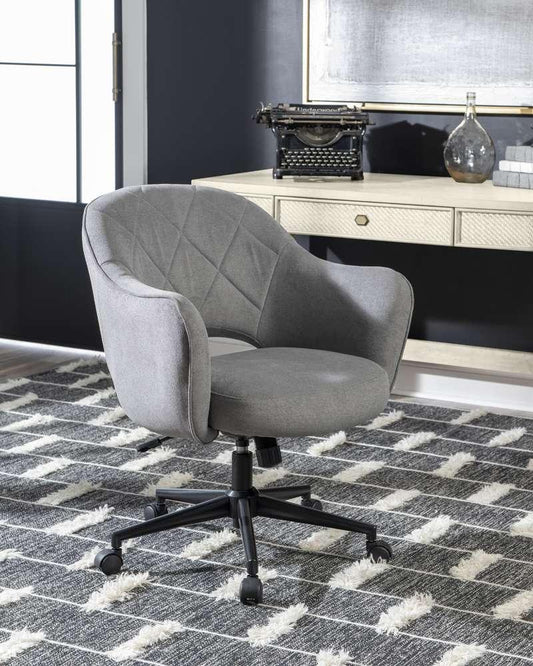 Home Furniture Outfitters - Sawyer Gray Quilted Task Chair - HF2150-525-2 veiw 2