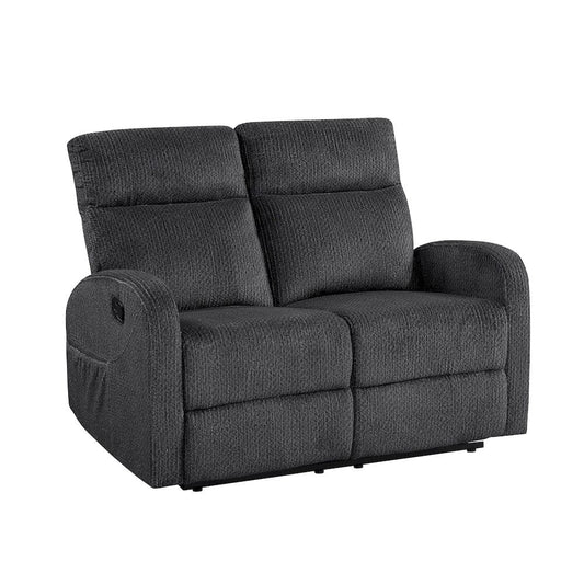 Homelegance - Allen Double Reclining Love Seat in Dark gray - 9147FDG-2 view 2