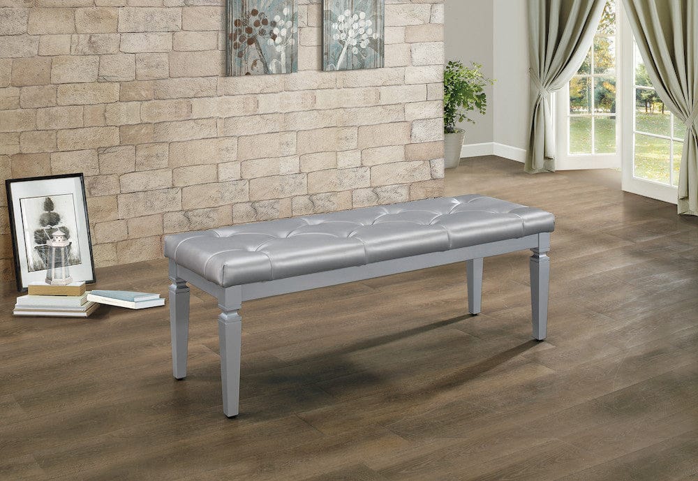 Homelegance - Allura Bed Bench in Silver - 1916-FBH view 3