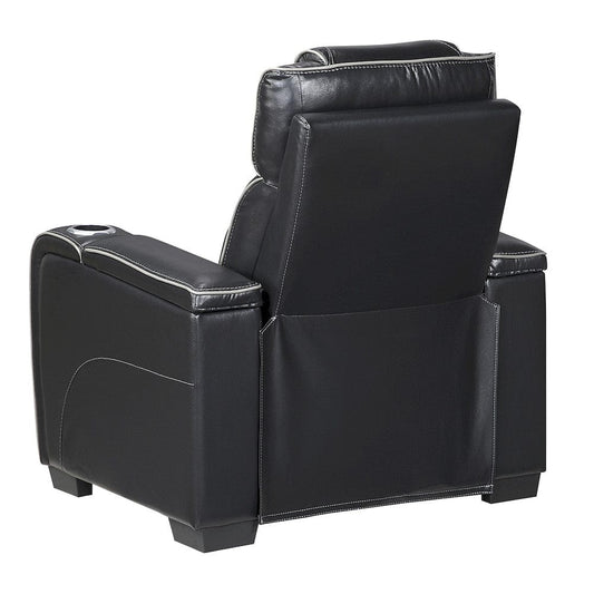 Homelegance - Apex Power Reclining Chair W/ Power Headrest, Storage Arms W/ Cup Holders, Air Massage and Heat, LED Lighting and Charging Ports in Black - 8449BK-1PWHM view 2
