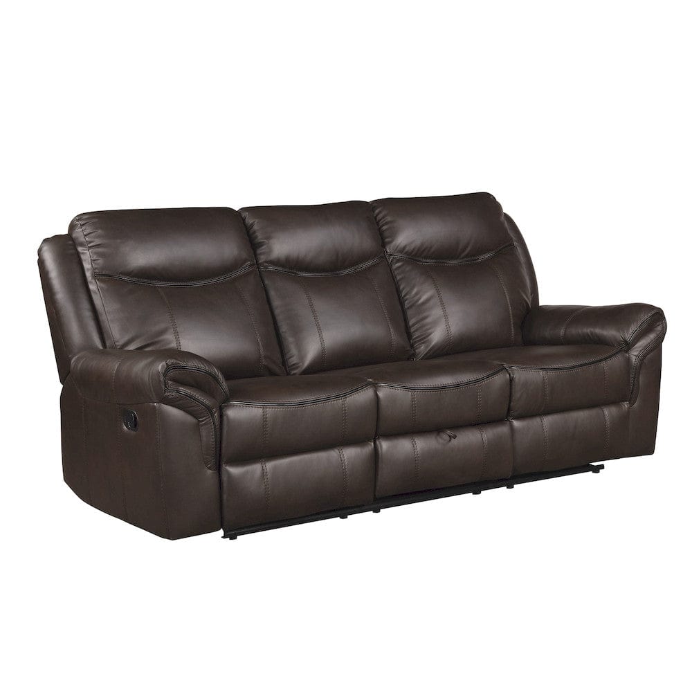 Homelegance - Aram Double Glider Reclining Love Seat W/ Center Console, Receptacles and USB Ports in Dark brown - 8206BRW-2 view 12