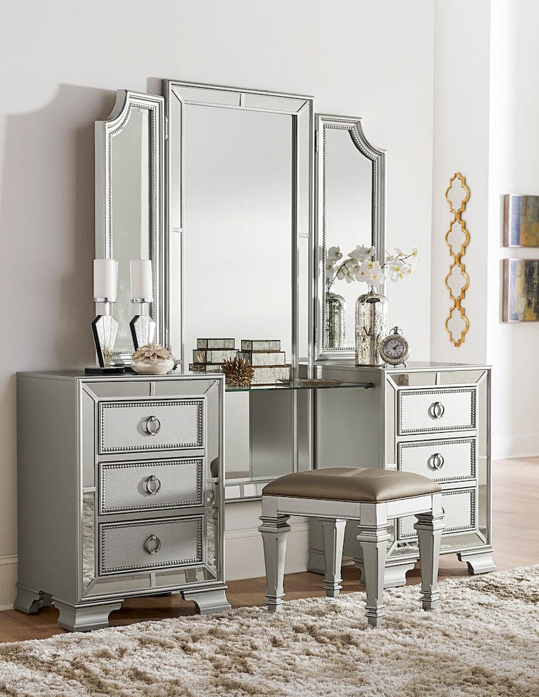 Homelegance - Avondale Vanity Stool in Gray - 1646-14 view 7