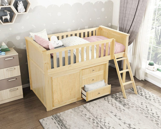 Homelegance - Bartly Low Loft Bunk W/ Bookcase and 2 Dressers - B2043LL-1xBC2DR view 2