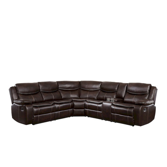 Homelegance - Bastrop 3-Piece Sectional W/ Right Console in Brown - 8230BRWxSC view 2