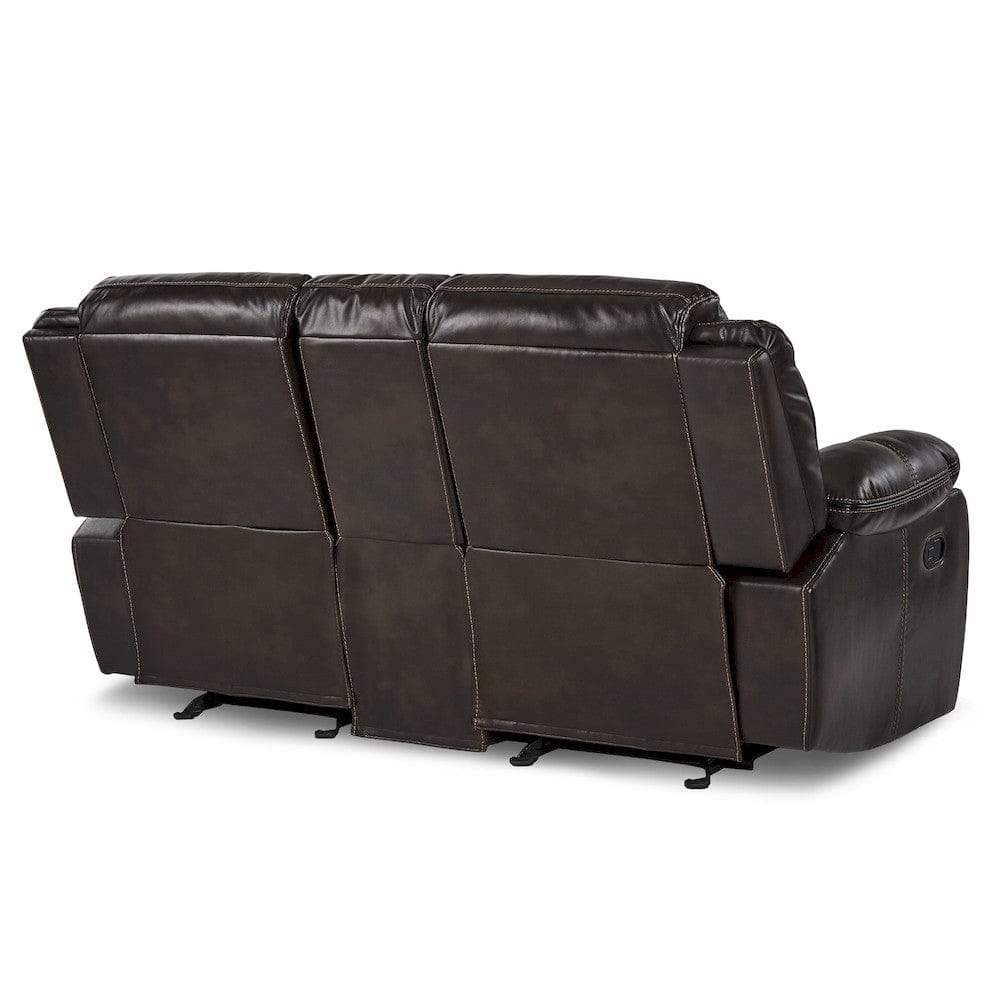 Homelegance - Bastrop Double Glider Reclining Love Seat W/ Center Console in Brown - 8230BRW-2 view 8