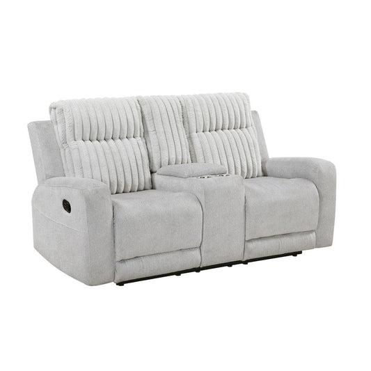 Homelegance - Benton Double Reclining Love Seat W/ Center Console in Light gray - 9728LGY-2 view 2