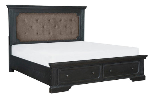 Homelegance - Bolingbrook Eastern King Platform Bed W/ Footboard Storage in Brown - 1647K-1EKx view 2