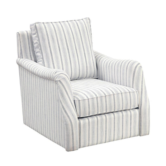 Homelegance - Bowden Swivel Chair in Off white with blue stripe pattern - 1054F2S view 2