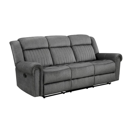 Homelegance - Brennen Double Reclining Sofa in Charcoal - 9204CC-3 view 2