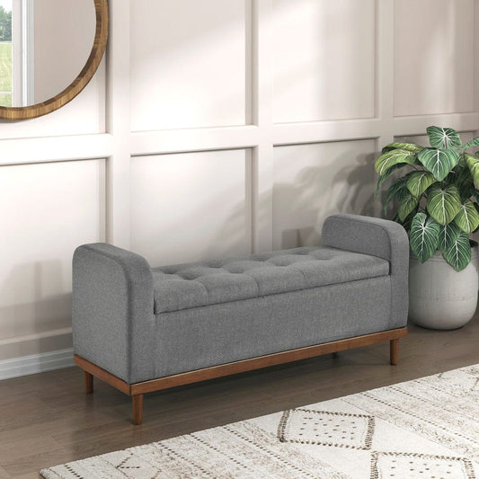 Homelegance - Brigitte Lift Top Storage Bench in Gray - 4590GY view 2