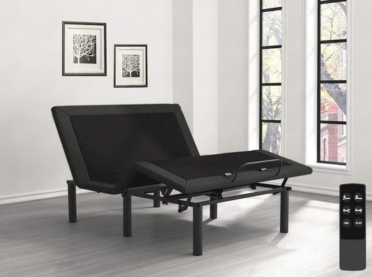 Homelegance - Catalvst Twin XL Wireless Upholstered Adjustable Bed Base in Dark gray and black - BF-1UP-ET view 2