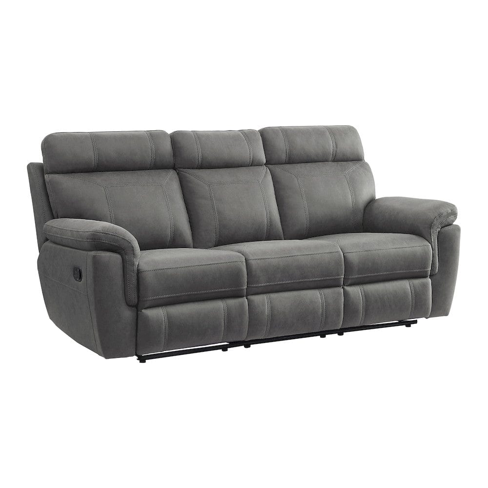 Homelegance - Clifton Double Reclining Sofa W/ Center Drop-Down Cup Holders in Pewter - 9301GRY-3 view 8