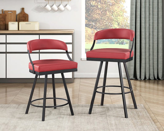 Homelegance - Crowley Swivel Pub Height Chair in Red - 5565-29RD view 2