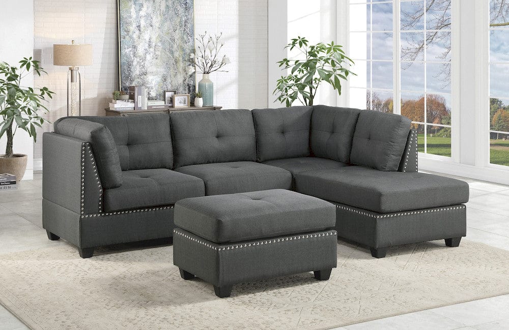 Homelegance - Dasha 2-Piece Sectional W/ Right Chaise in Dark gray - 9566DGxSC view 6