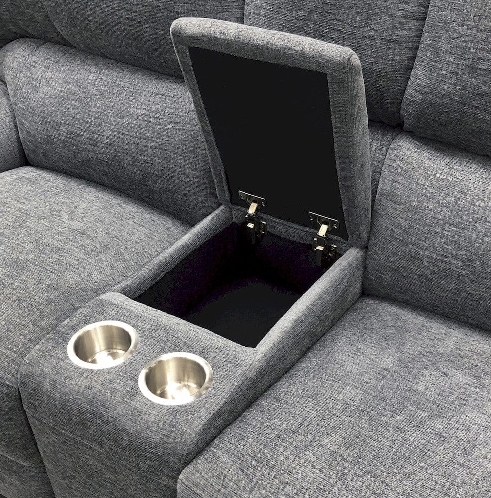 Homelegance - Dickinson Power Double Reclining Love Seat W/ Center Console and Power Headrests in Charcoal - 9413CC-2PWH view 7