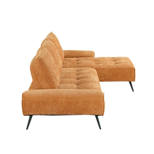 Homelegance - Dominic 2-Piece Sectional W/ Right Chaise and Dual-position Backs for Adjustable Seat Depth in Orange - 8400RNGx22LRC view 2