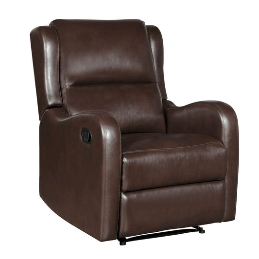 Homelegance - Durant Reclining Chair in Brown Faux Leather - 8527NBR-1 view 2