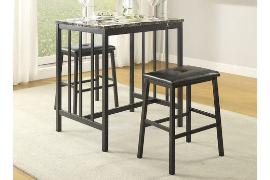 Homelegance - Edgar 3-Piece Pack Counter Height Set in Dark brown - 5106BK view 2