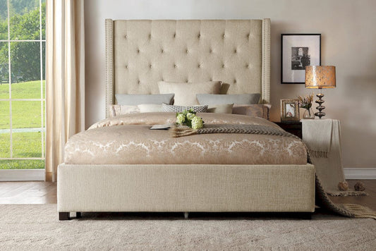 Homelegance - Fairborn Full Platform Bed in Beige - 5877FBE-1x view 2